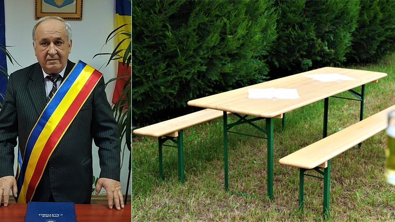 Primarul pregătit deja pentru petrecerile post-pandemie: a achiziţionat mese de berărie şi scaune când toată lumea alerga după măşti