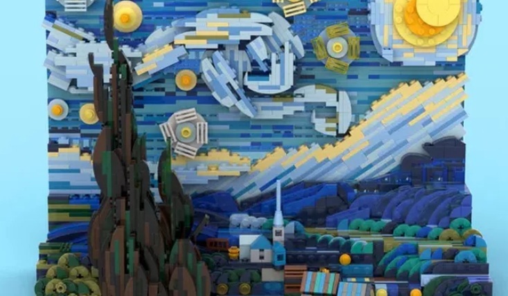 Un fan a realizat "Noaptea înstelată" de Van Gogh din 1.500 de piese Lego iar compania daneză va comercializa creaţia