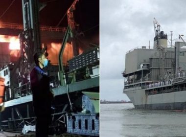 Cea mai mare navă din marina iraniană a luat foc şi s-a scufundat în Golful Oman în circumstanţe neclare