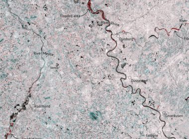 Cum se vede din satelit dezastrul provocat de inundaţiile din Germania şi Belgia
