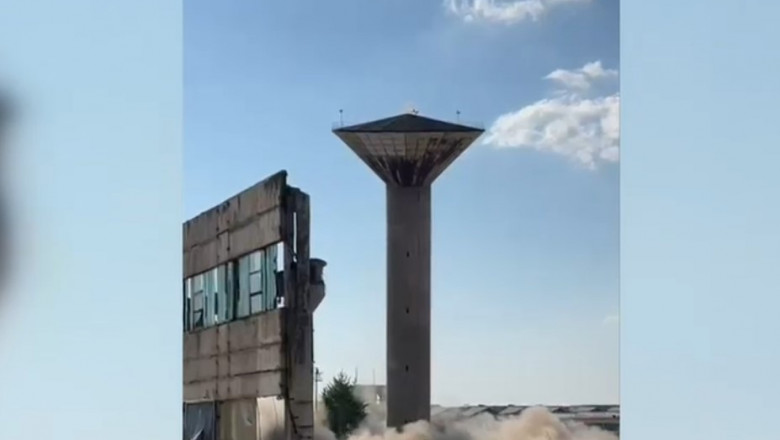 Un turn de apă din Braşov s-a prăbuşit. Pentru explozie au fost folosite 9 kg de dinamită