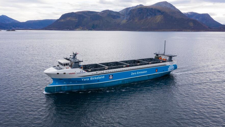 Prima navă de marfă autonomă şi ecologică din lume, construită parţial în România, va naviga anul acesta în apele Norvegiei