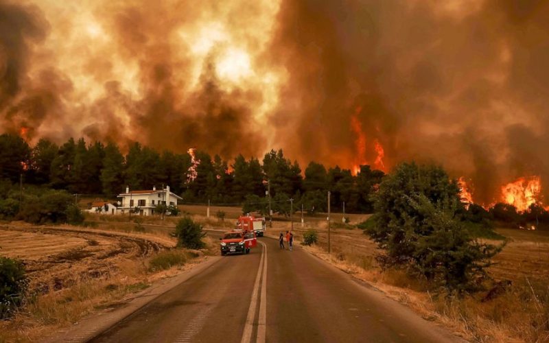 Insula Evia, devastată de incendii
