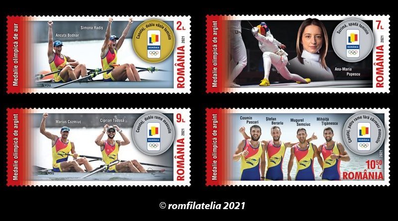 Romfilatelia a introdus în circulaţie timbre cu sportivii medaliaţi la JO de la Tokyo