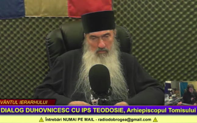 IPS Teodosie a moţăit întruna în timpul emisiunii de la Radio Dobrogea. Arhiepiscopului Tomisului i-a căzut capul de oboseală