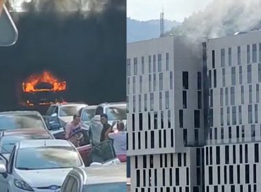 Imagini apocaliptice, maşină în flăcări