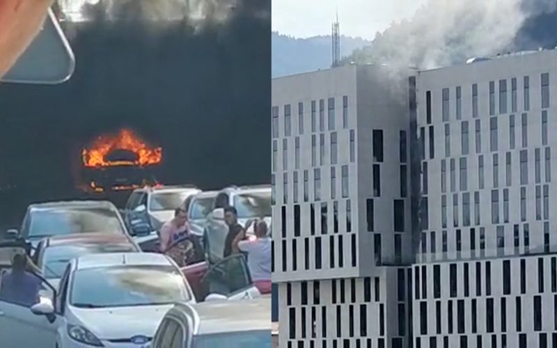 Imagini apocaliptice, maşină în flăcări
