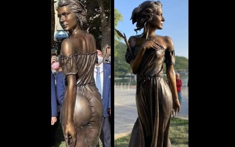 O statuie de bronz reprezentând o femeie îmbrăcată sumar stârneşte o polemică în Italia