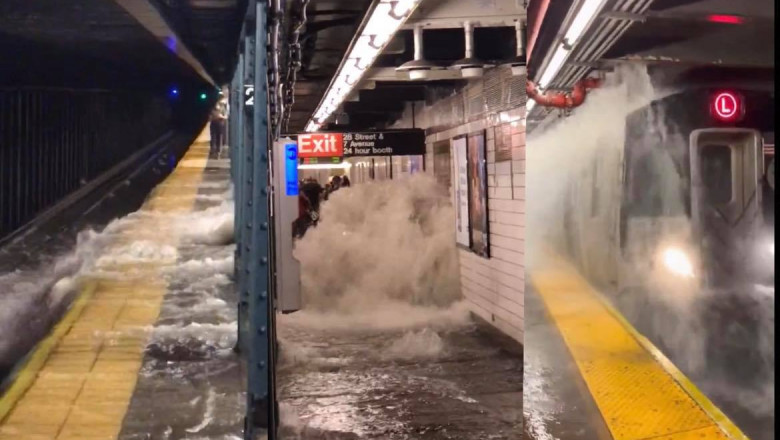 Imagini apocaliptice la metroul din New York, în urma inundaţiilor istorice