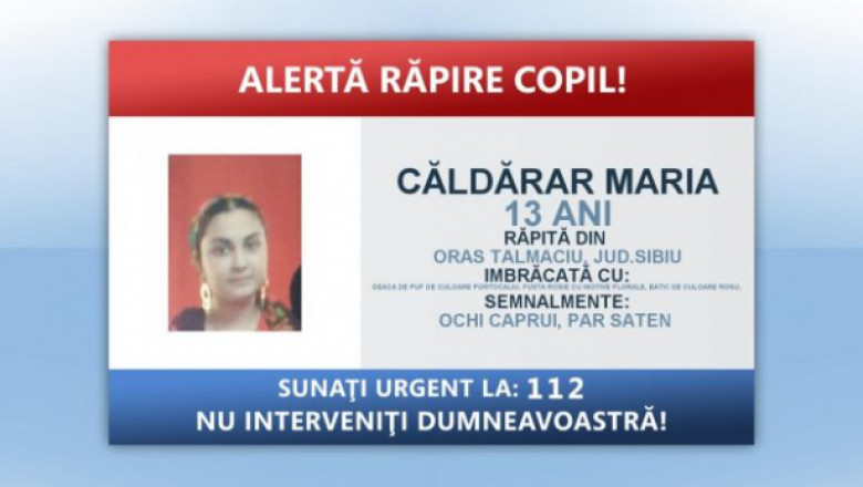 Alertă răpire copil în Sibiu. Fată de 13 ani, luată cu forţa din curtea casei de 4 indivizi