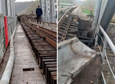 Un pod feroviar din Rusia folosit de armata lui Putin pentru a invada Ucraina a fost aruncat în aer