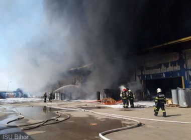 Incendiu puternic în Oradea, la o firmă de pe Calea Borşului